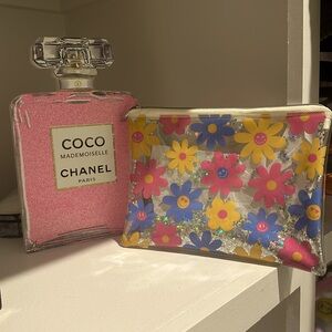 Clear zip glitter pouch